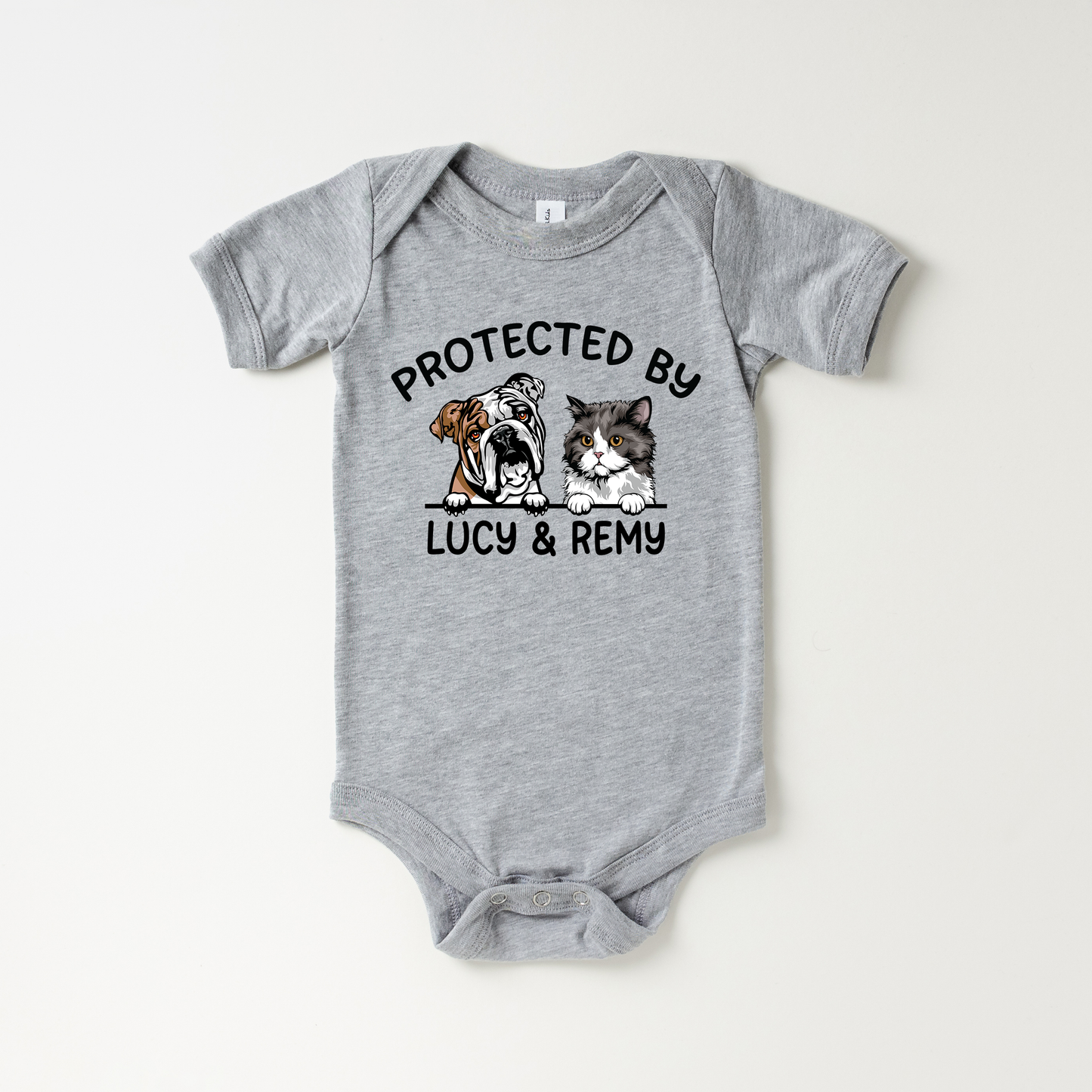 Protected By Pets Onesie - Custom Baby Onesie
