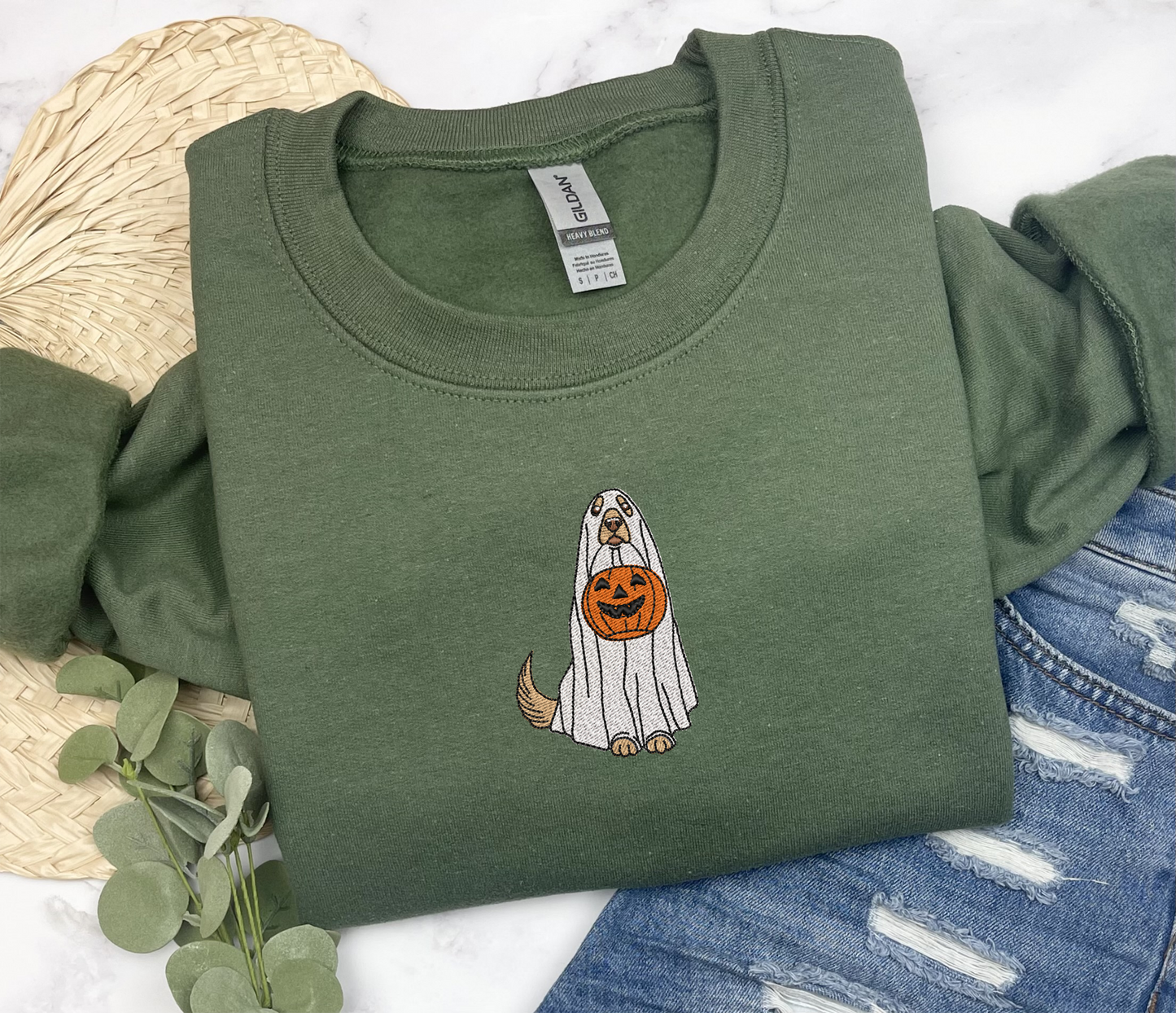 Embroidered Ghost Dog Sweatshirt