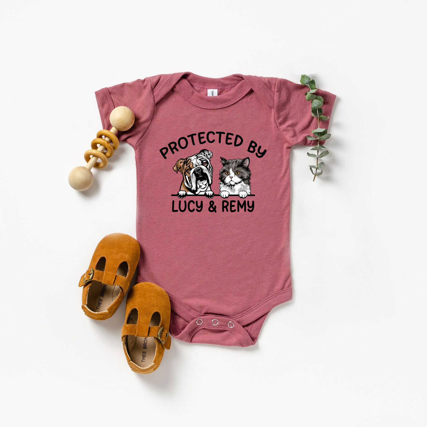 Protected By Pets Onesie - Custom Baby Onesie