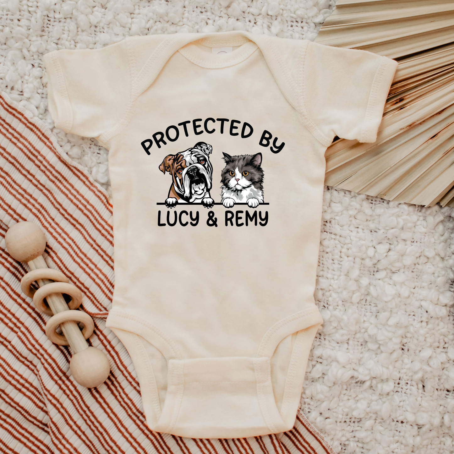 Protected By Pets Onesie - Custom Baby Onesie