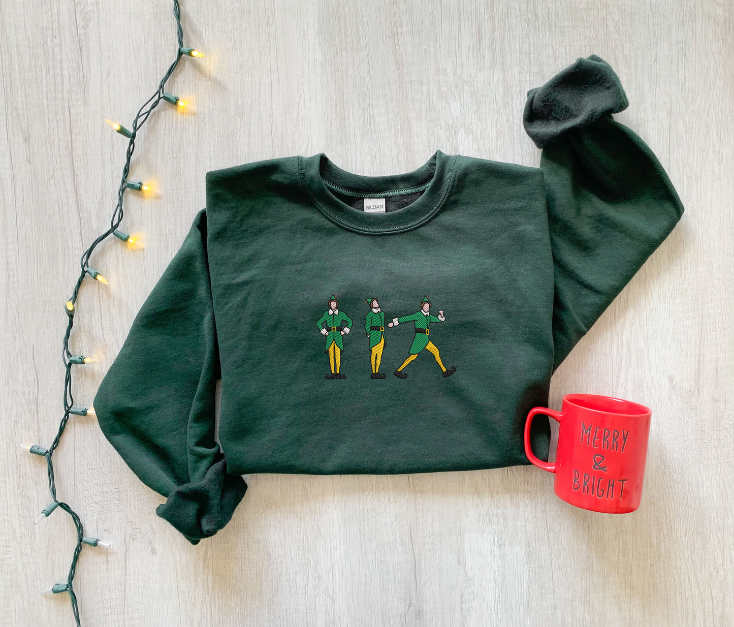 Christmas Elf Embroidered Sweatshirt