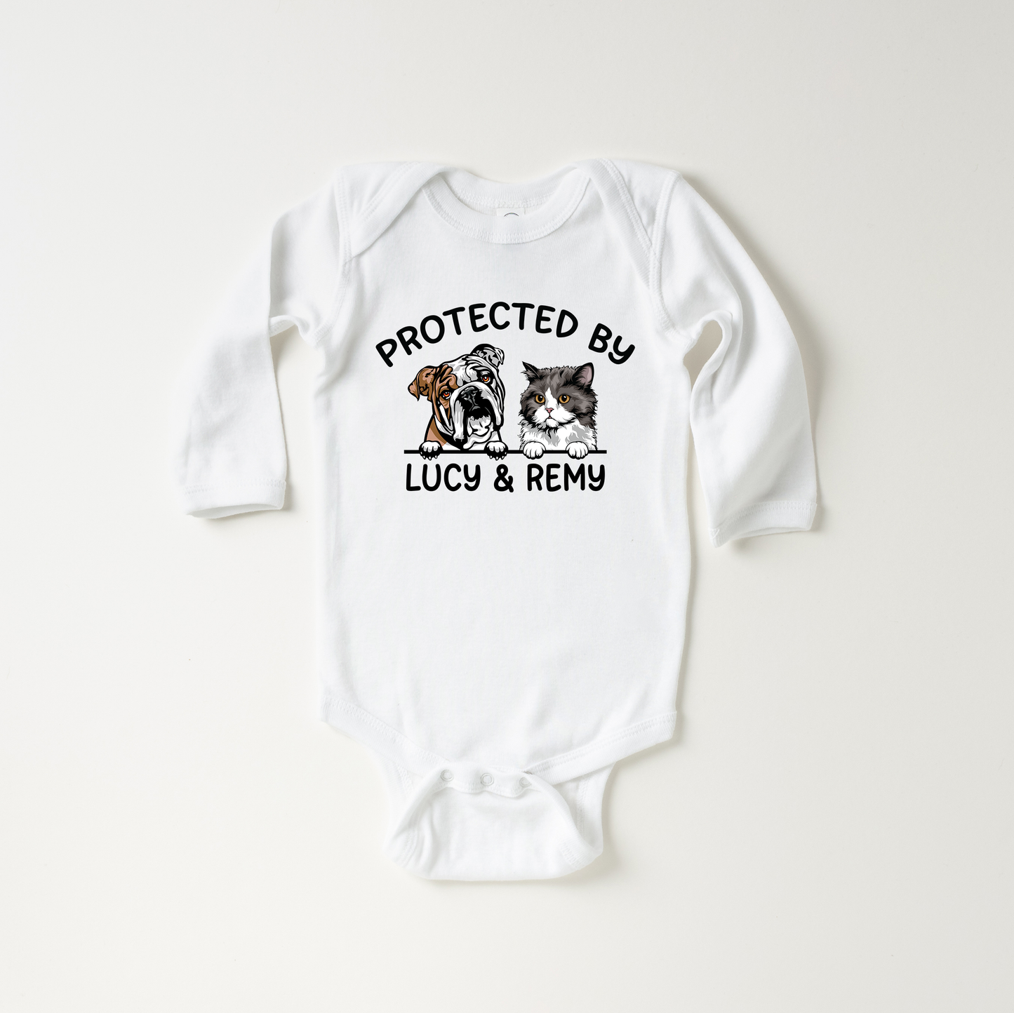 Protected By Pets Onesie - Custom Baby Onesie