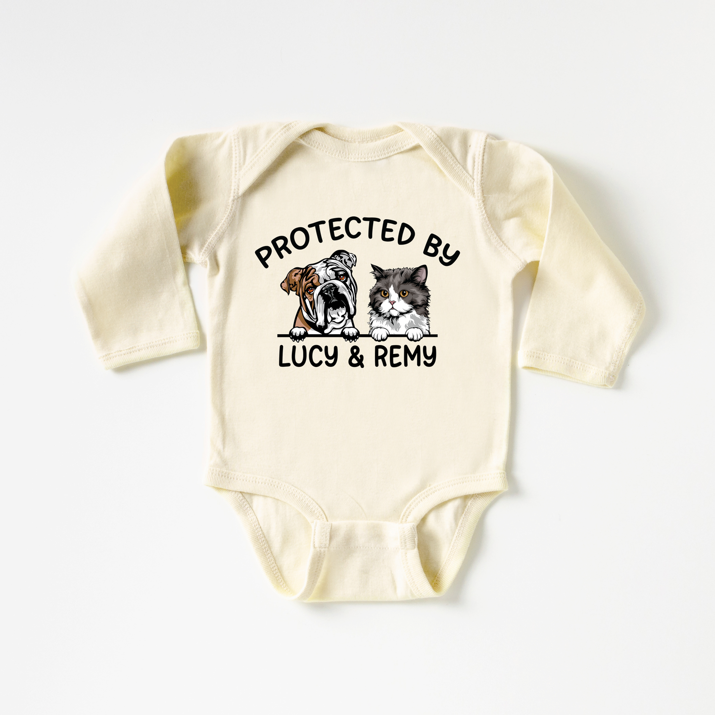 Protected By Pets Onesie - Custom Baby Onesie