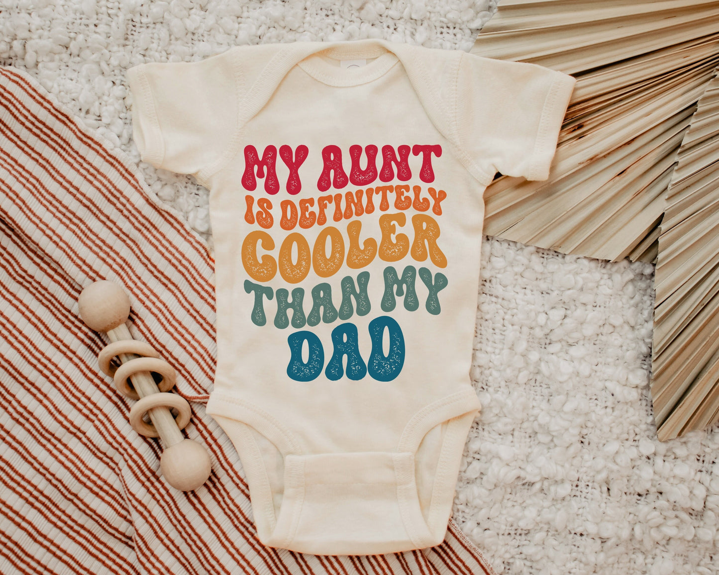 My Aunt is Definitely Cooler Than my Dad Onesie®, Retro Aunt Onesie®, Aunt Gift, Aunt Funny Onesie®, Baby Shower Gift, Retro Funny Baby
