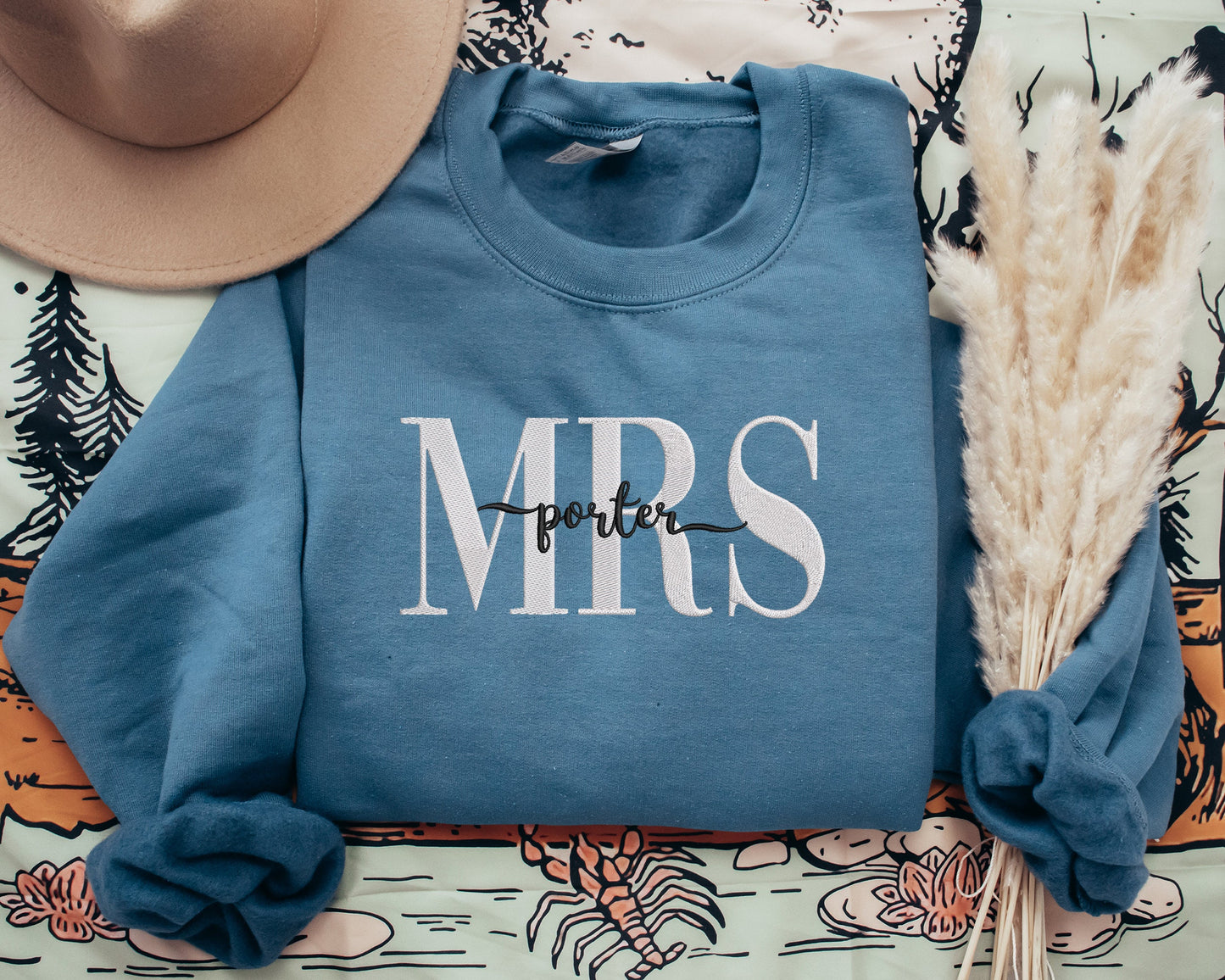 Custom Mrs. Embroidered Sweatshirt