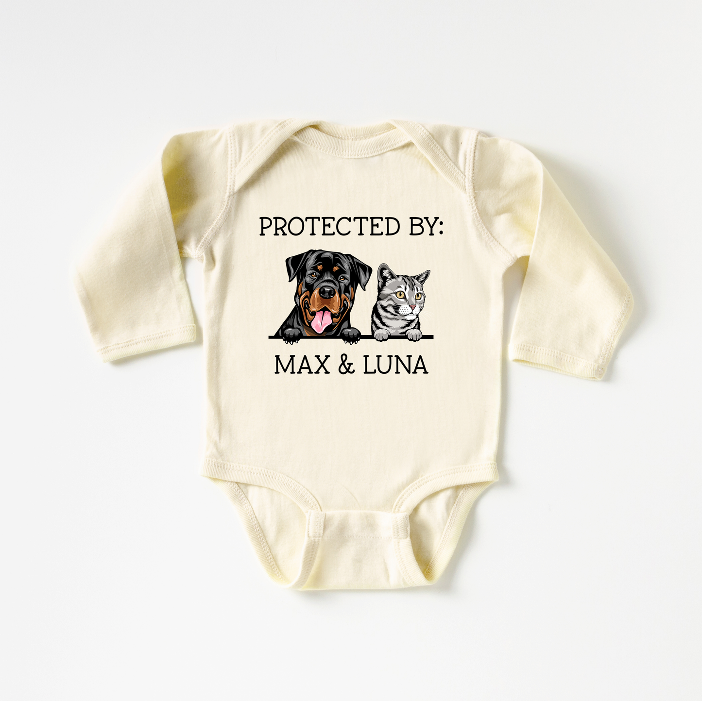 Protected By Pets Onesie - Custom Baby Onesie