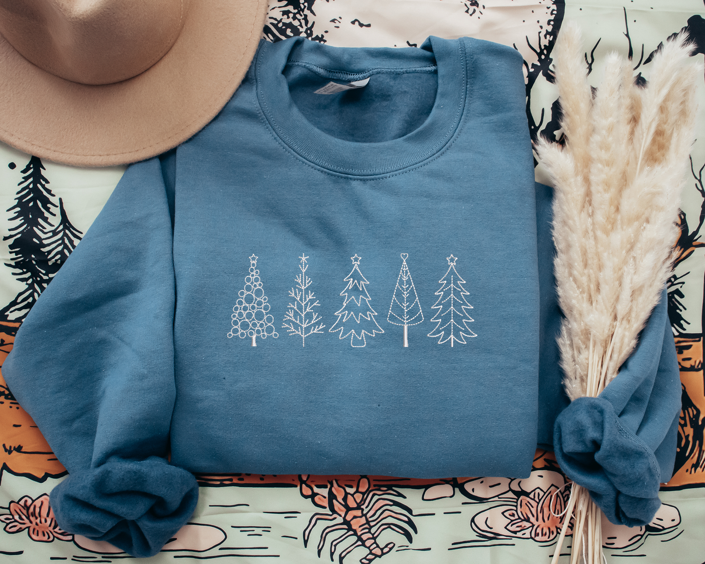 Embroidered Pine Tree Sweatshirt