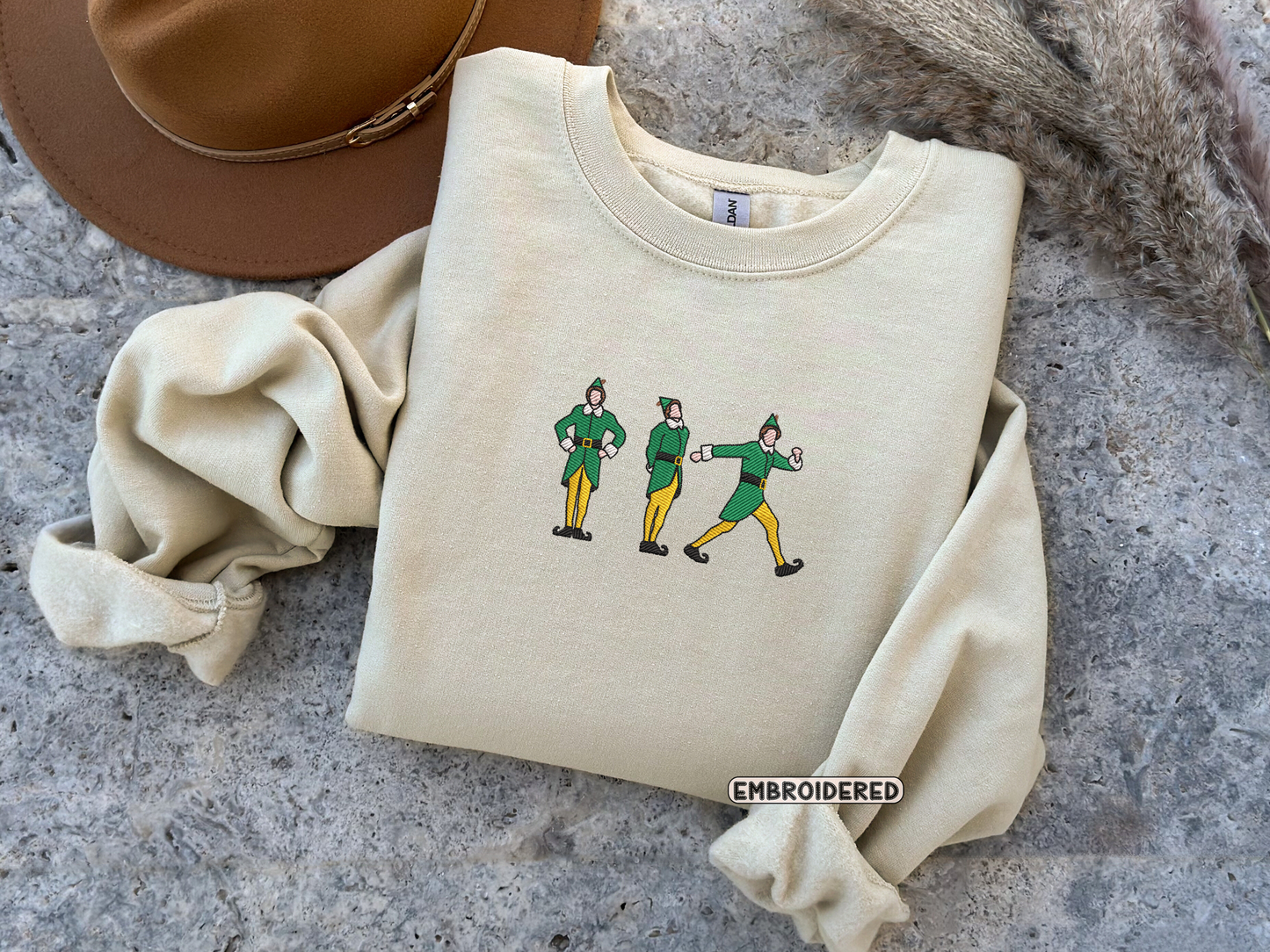 Christmas Elf Embroidered Sweatshirt