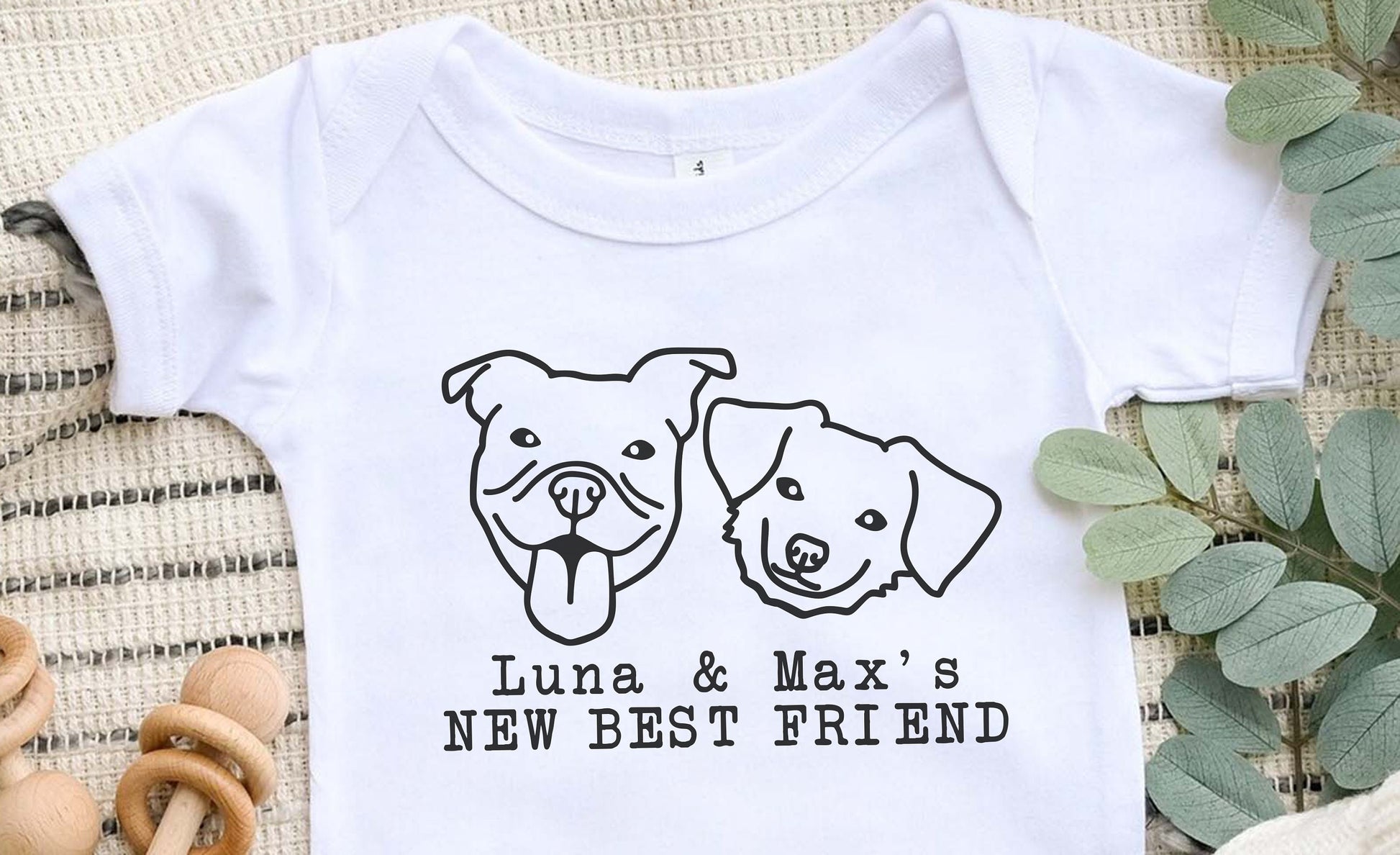 New Best Friend Onesie®, Protected By Dog Onesie®, Personalized Dog Name Onesie®, Dog Name Onesie®, Baby Shower Gift, Newborn Baby Gift