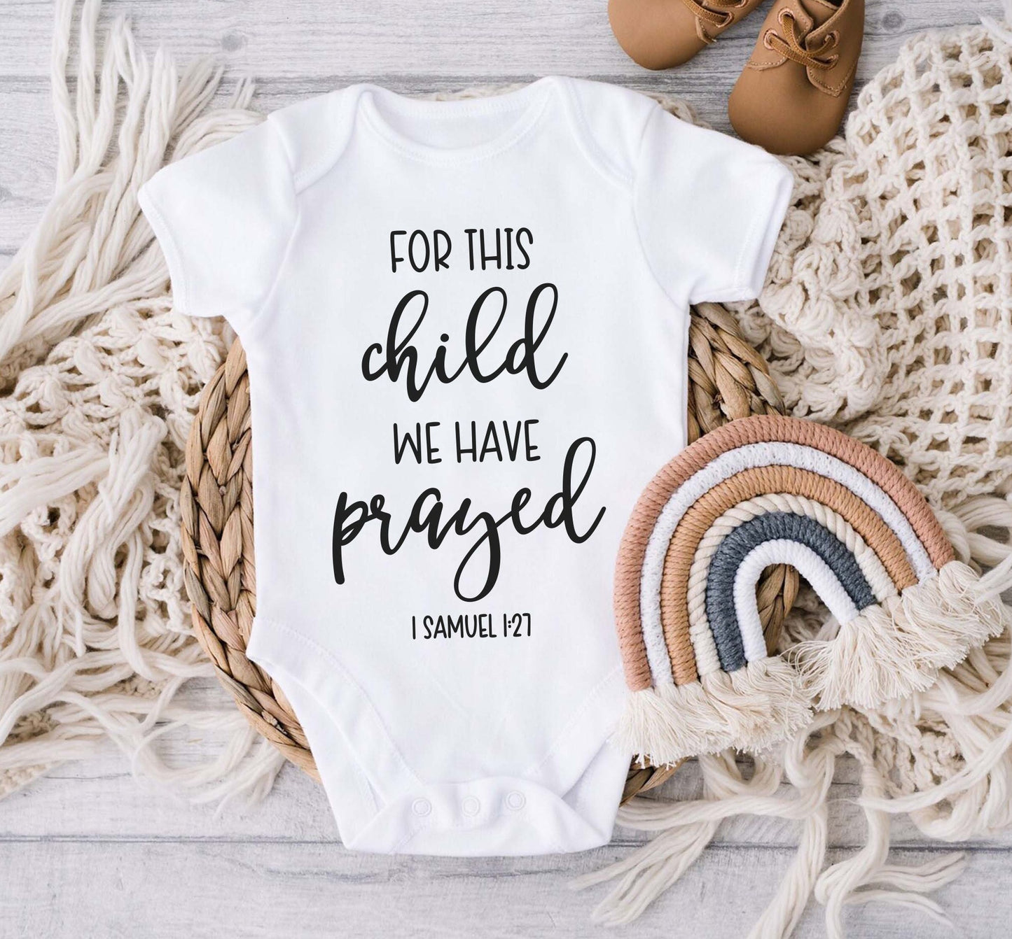 For This Child We Have Prayed Baby Onesie