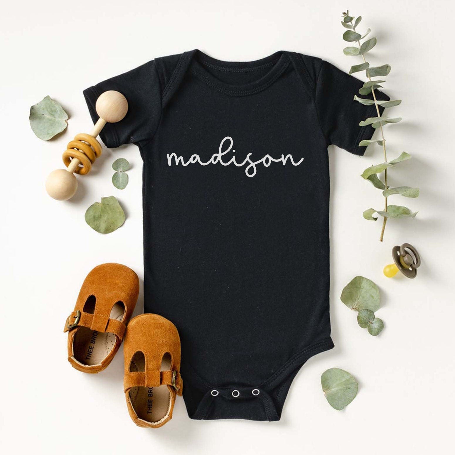 Girl Name Onesie®, Custom Baby Name Onesie®, Baby Announcement Onesie®, Bella & Canvas Pink, Newborn Girl Onesie