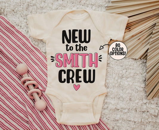 Personalized New to the Crew Onesie