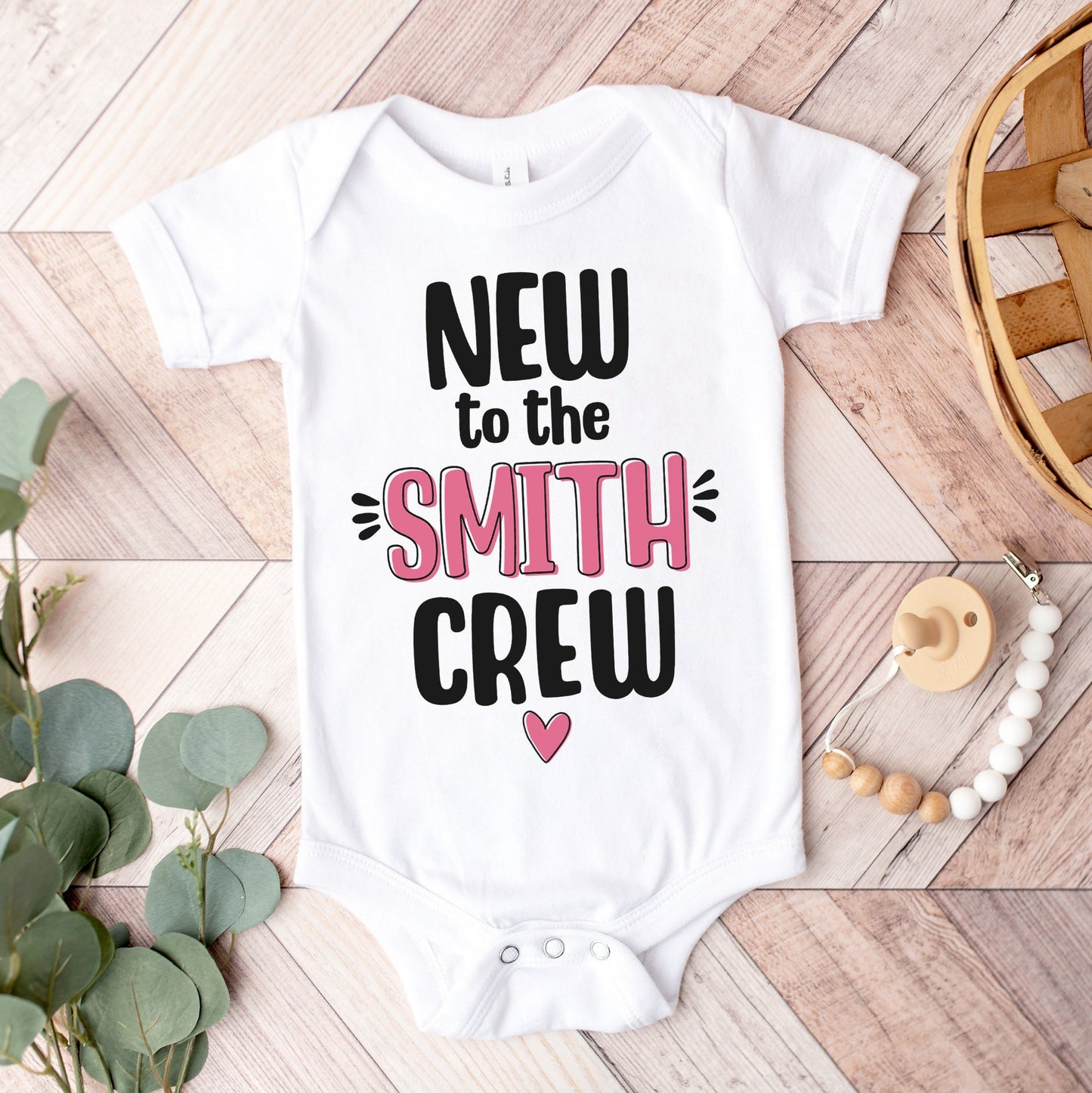 Personalized New to the Crew Onesie