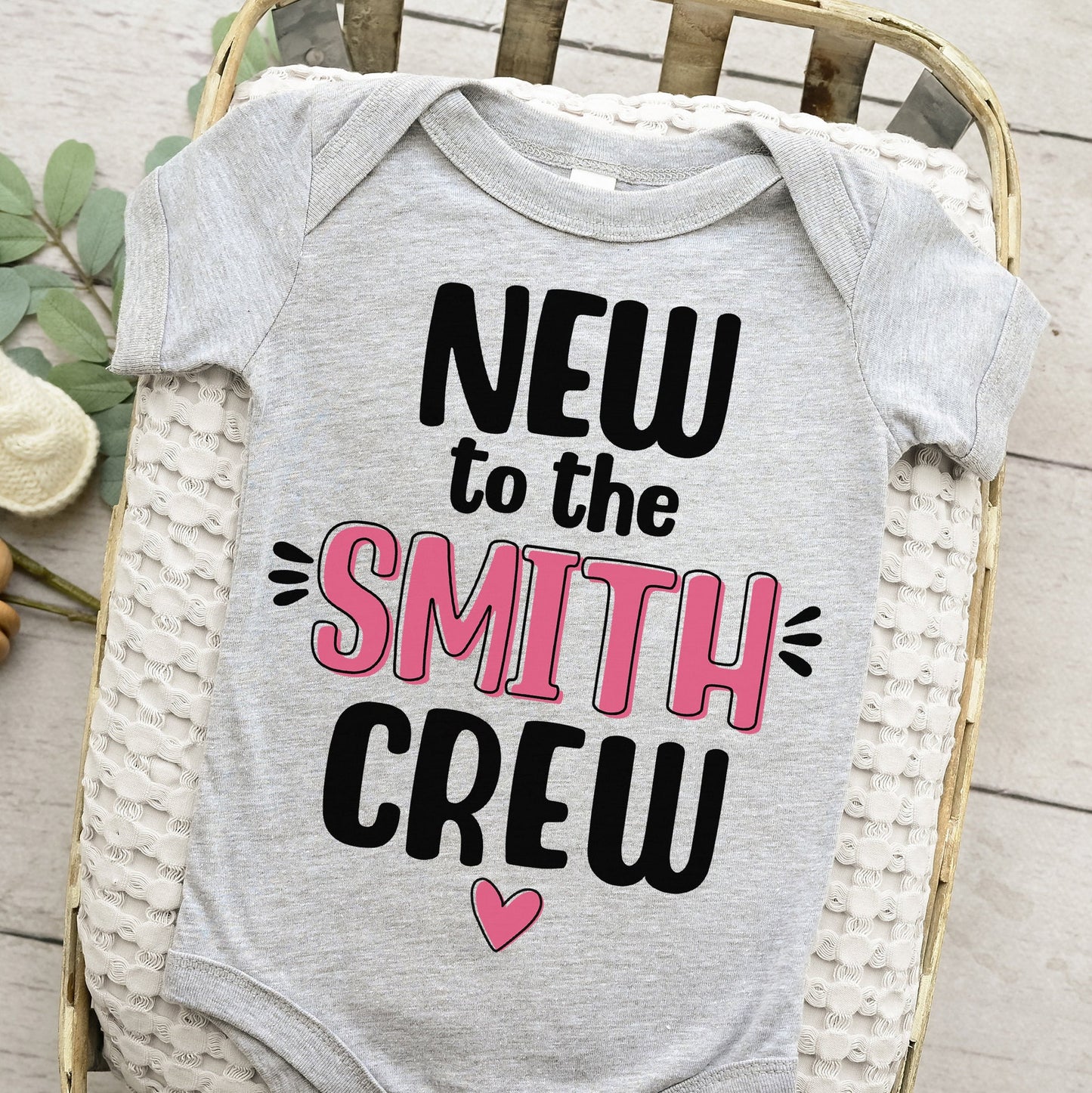 Personalized New to the Crew Onesie