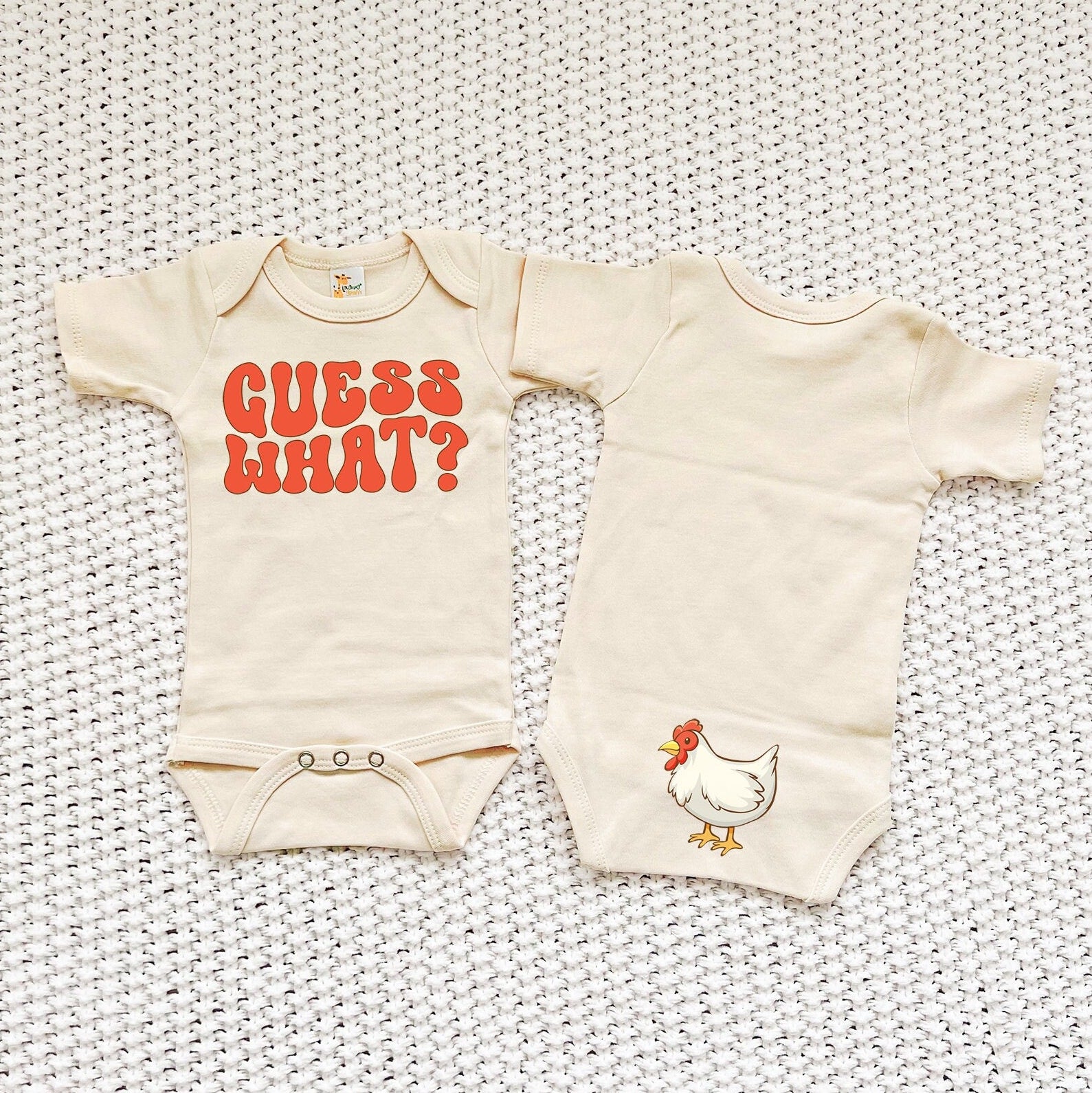 Guess What Chicken Butt Retro Onesie®, Funny Baby Onesie®, Baby Shower Gift, Gender Neutral Baby Gift