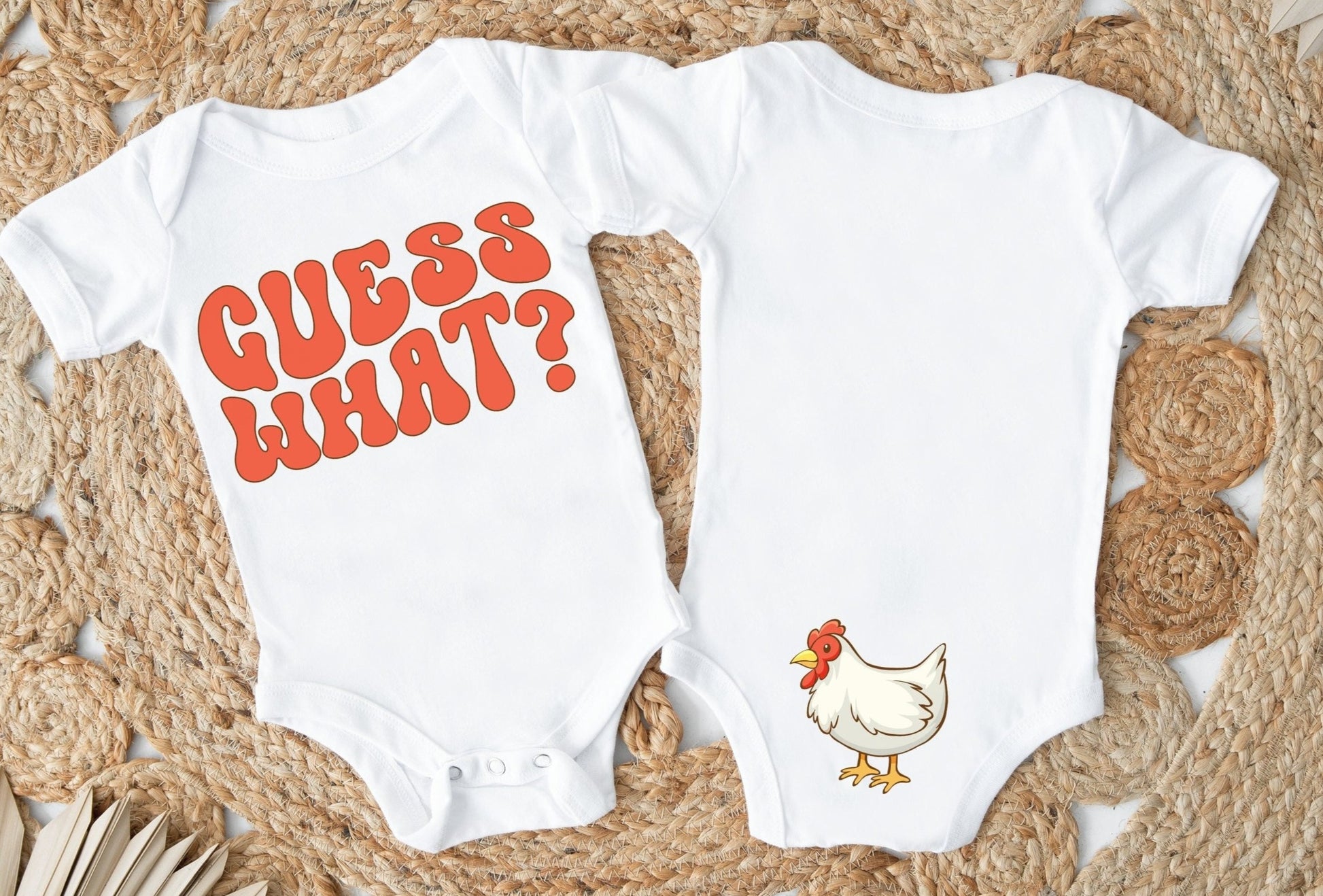 Guess What Chicken Butt Retro Onesie®, Funny Baby Onesie®, Baby Shower Gift, Gender Neutral Baby Gift