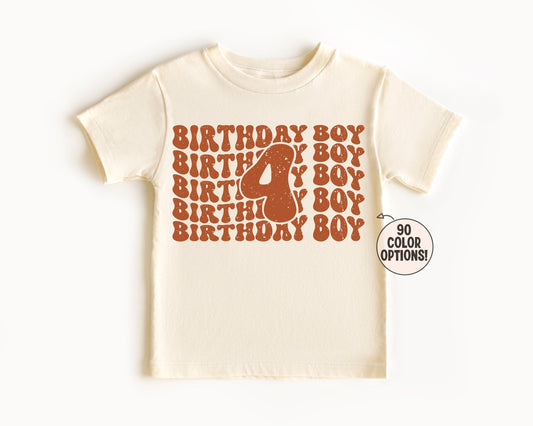 fourth birthday shirt retro