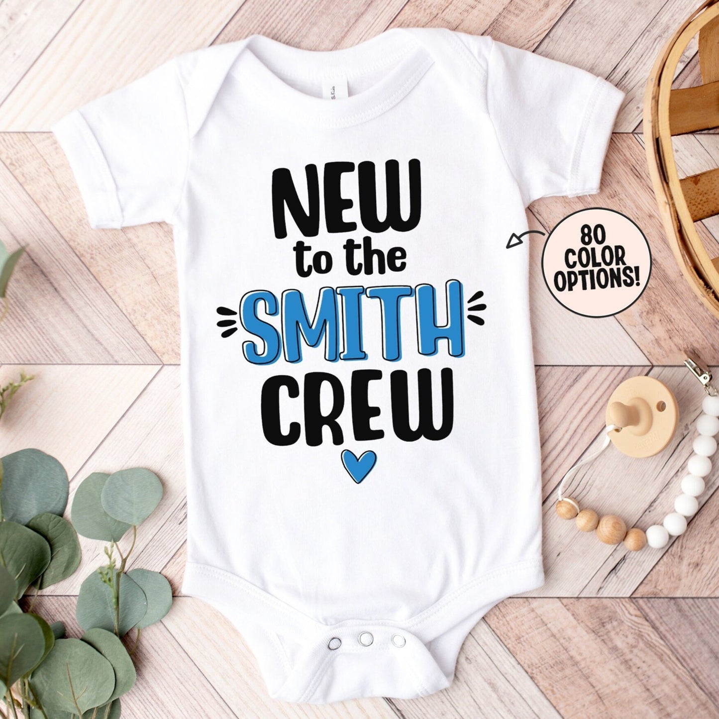 New to the Crew Personalized Onesie