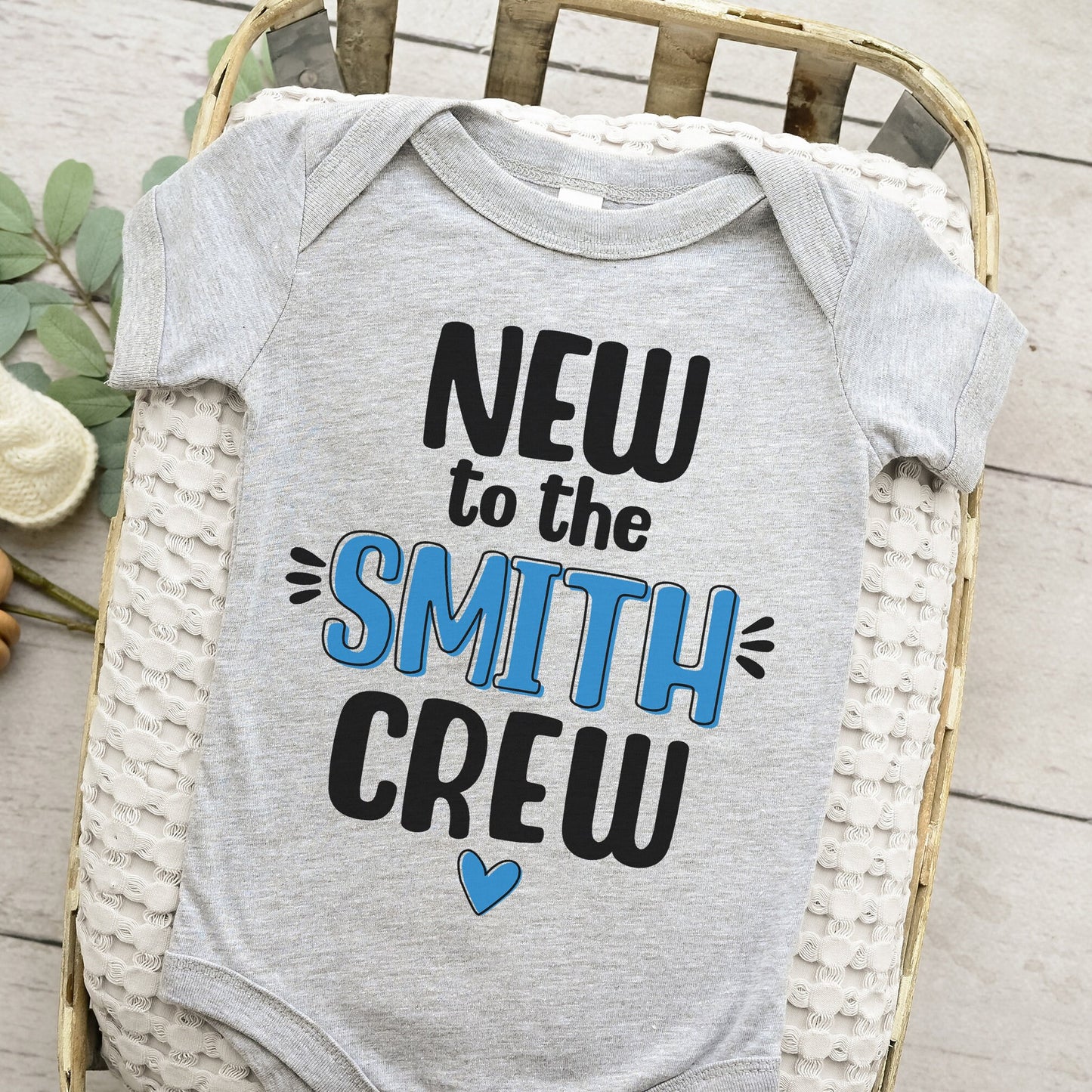 New to the Crew Personalized Onesie