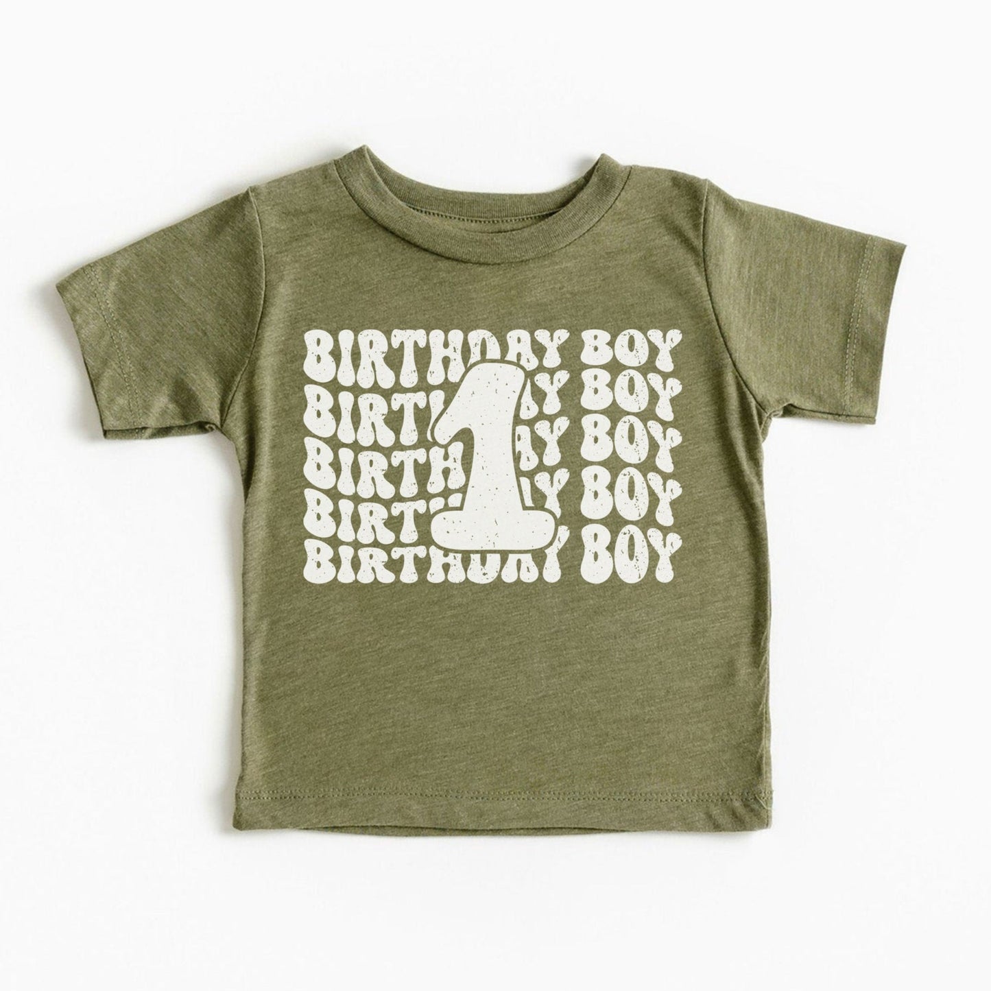 1ST Birthday Boy Shirt, Retro Birthday Shirt, First Birthday Outfit, Boy 1st Birthday, Gender Neutral First Birthday, Olive Green, Natural