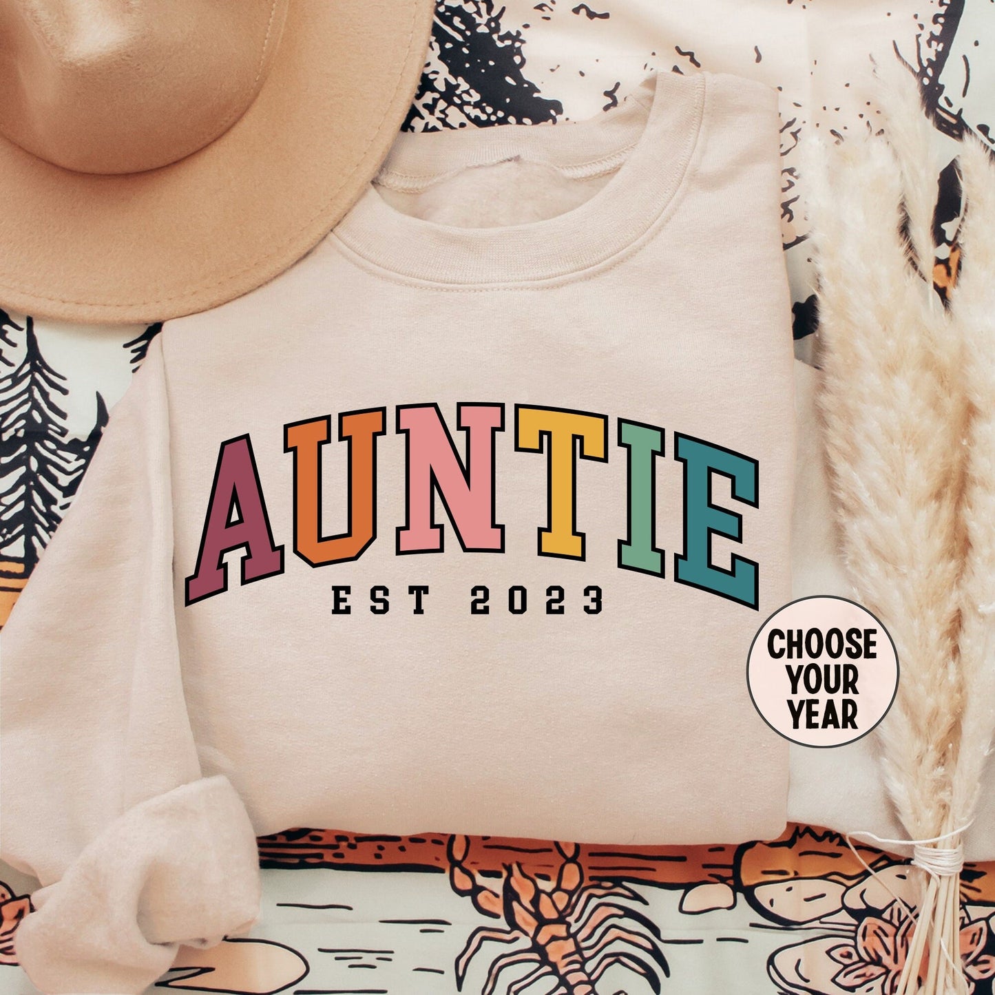 Retro Auntie Est Sweatshirt