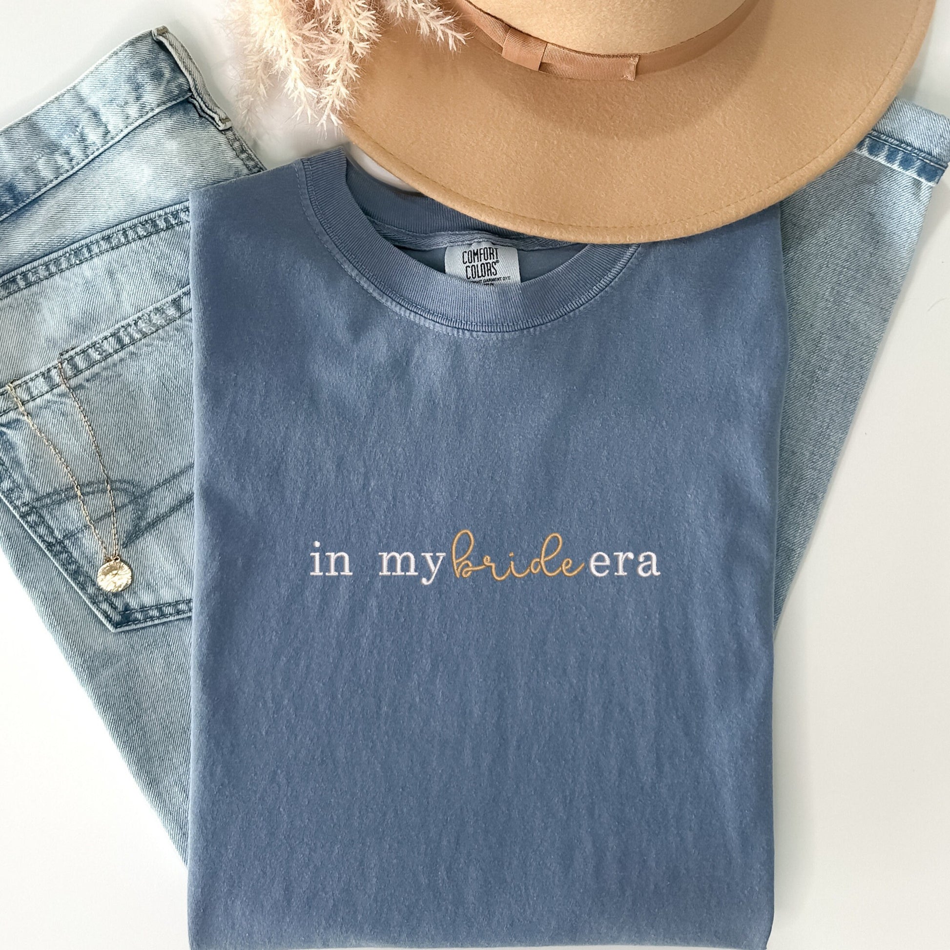 In My Bride Era Shirt, Gift for Bride to be, Embroidered Comfort Colors Shirt, Bride Shirt, Comfort Colors Bride