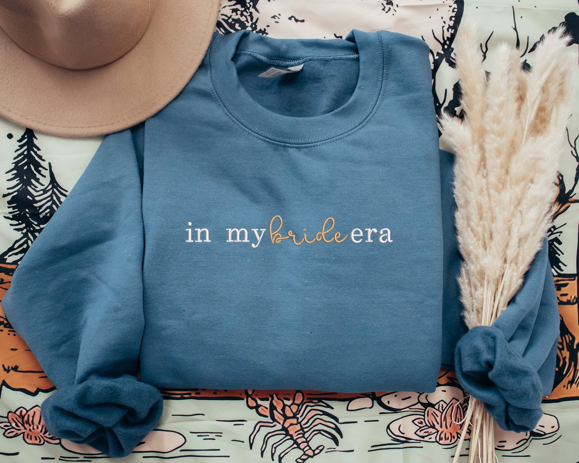 In my Bride Era Embroidered Sweatshirt, Embroidered Bride Sweatshirt, Gift for Bride, Bride Embroidered Sweatshirt