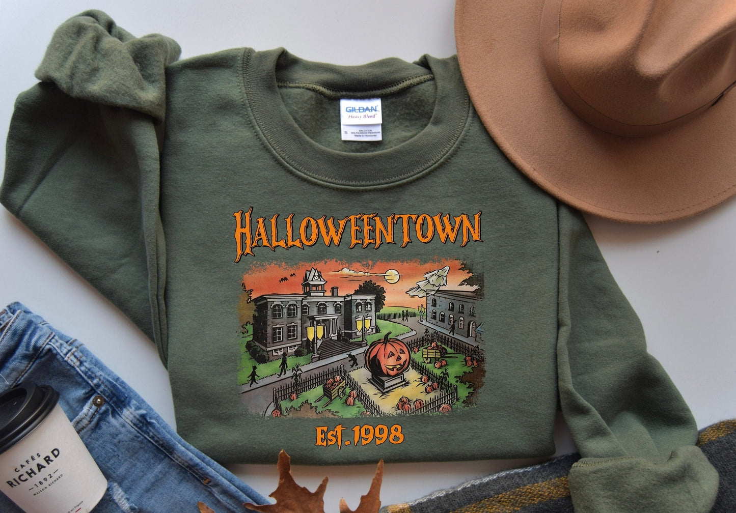 Halloweentown Sweatshirt, Halloween Sweatshirt, Fall Sweatshirt, Spooky Season, Retro Vintage Sweatshirt