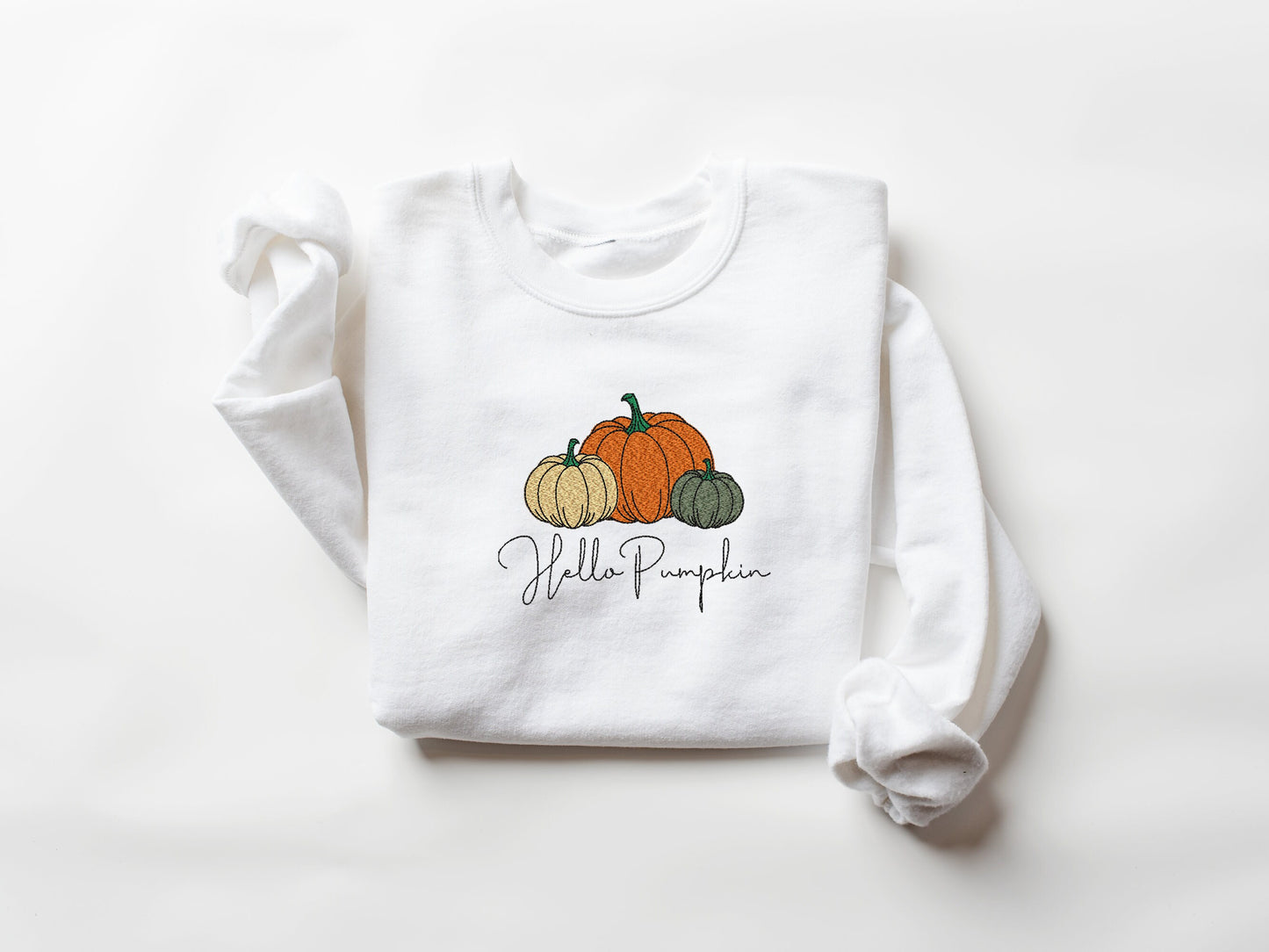 Embroidered Pumpkin Sweatshirt, Hello Pumpkin Sweatshirt, Fall Embroidered Sweatshirt, Thanksgiving Sweatshirt, Coffee Football Fall